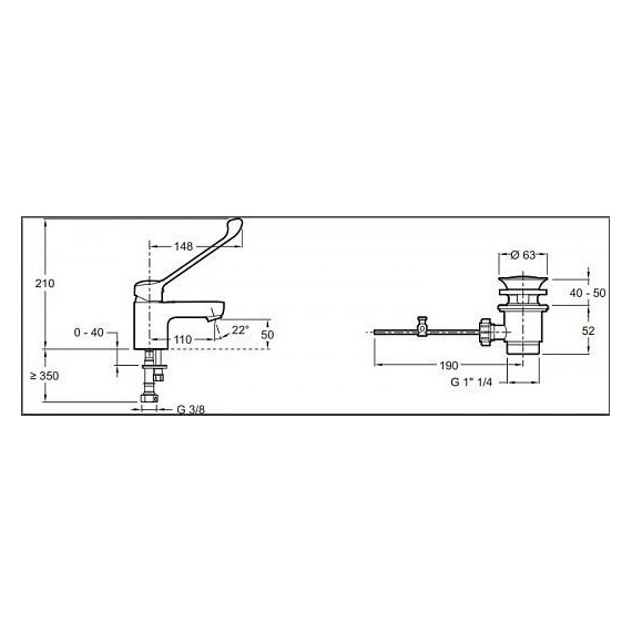 Смеситель для раковины локтевой Jacob Delafon Easy E16024-4-CP - фото 2