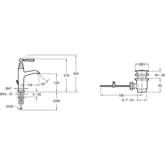 Смеситель для раковины Jacob Delafon Cleo 1889 E24307-BGG, золото - фото 5