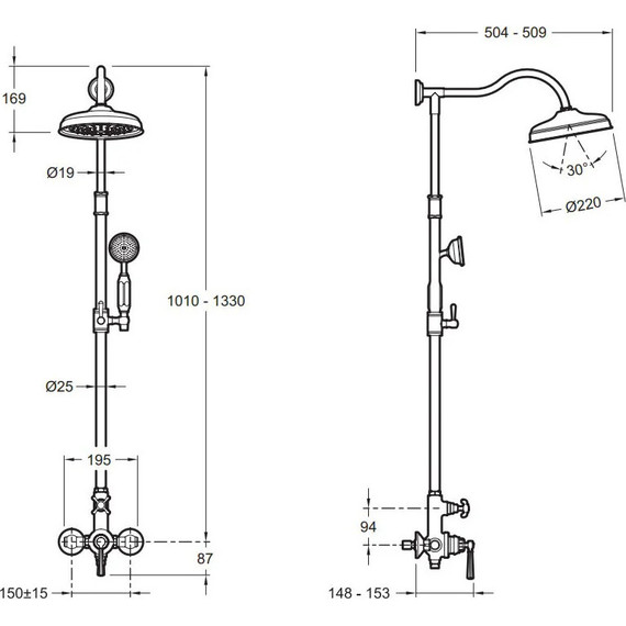 Душевая стойка Jacob Delafon Cleo 1889 E24311-CP - фото, картинка 5 Душевая стойка Jacob Delafon Cleo 1889 E24311-CP - фото 5
