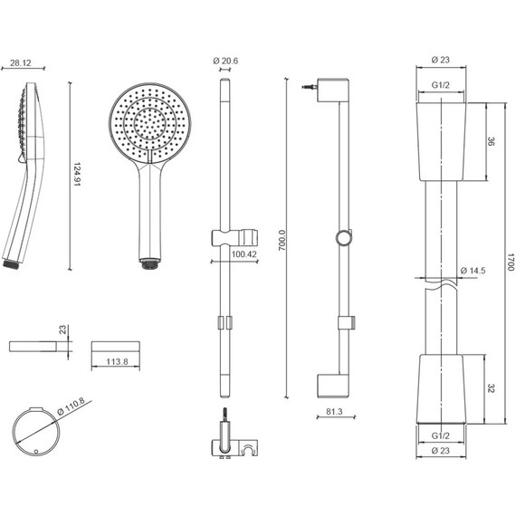 Душевой гарнитур Jacob Delafon Elite E32910-CP - фото 4