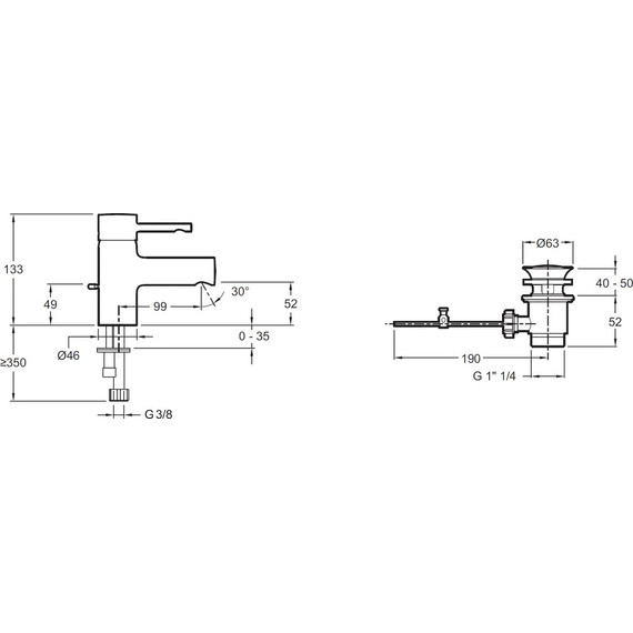 Смеситель для раковины Jacob Delafon Cuff E37301-CP - фото 3
