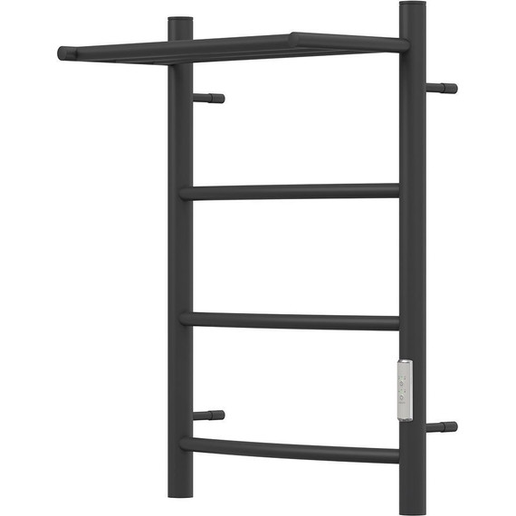 Полотенцесушитель электрический Point с полкой П3 400x600 мм PN04846PB, чёрный (возможность скрытого подключения) R - фото 3