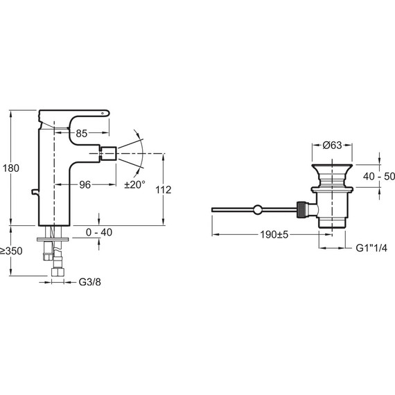 Смеситель для биде Jacob Delafon Singulier E10865-CP - фото 2
