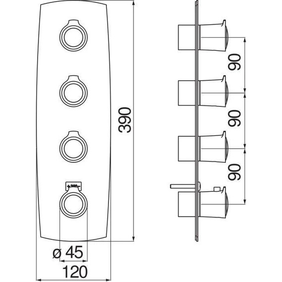 Смеситель для душа с термостатом Nobili Sofi SI98104GDP, золото - фото 2
