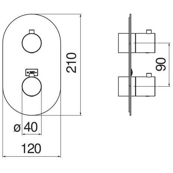 Смеситель для ванны с термостатом Nobili Live WE00102/TFLP, чёрный глянцевый - фото 2