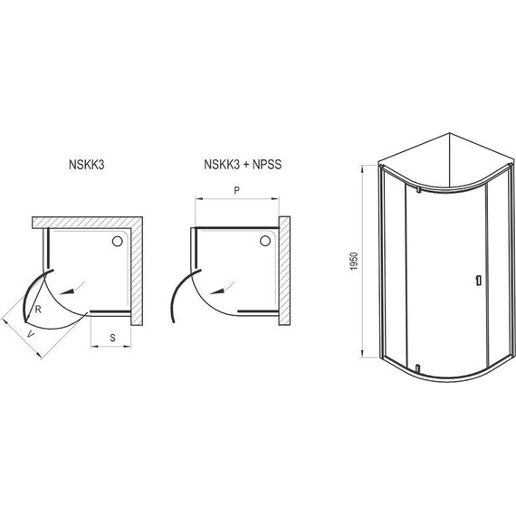 Душевое ограждение Ravak Nexty NSKK3 100x100 см 3O6AA101Z1, белый/прозрачное - фото 3