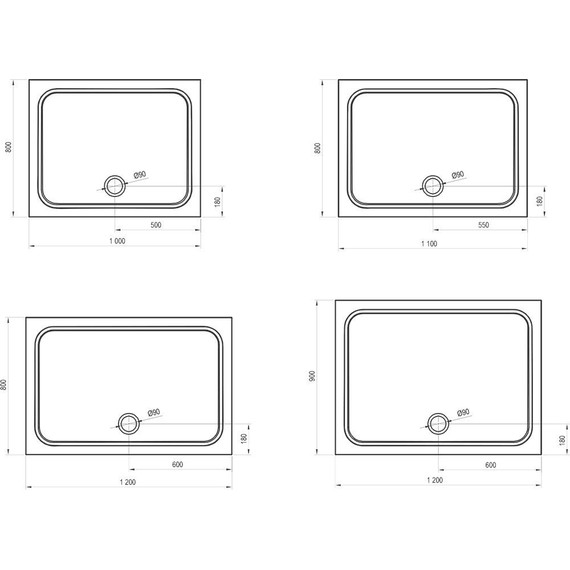 Поддон Ravak Galaxy Gigant Pro Chrome 100х90 см XA04A701010 - фото, картинка 7 Поддон Ravak Galaxy Gigant Pro Chrome 100х90 см XA04A701010 - фото 7
