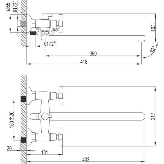 Смеситель для ванны Lemark Neo LM2212C - фото 5