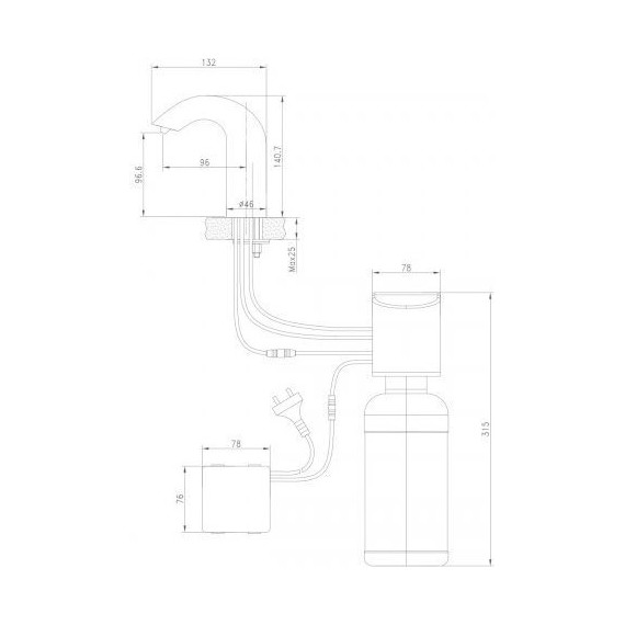 Дозатор для жидкого мыла сенсорный Lemark Project LM4642CE - фото 2