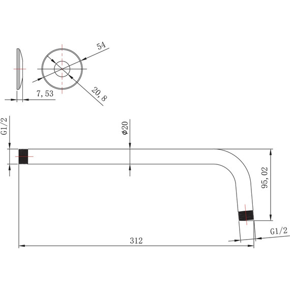 Кронштейн стеновой Lemark 312 мм LM8029C - фото 2