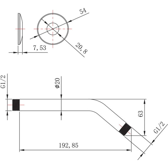 Кронштейн стеновой Lemark 192 мм LM8031C - фото 2