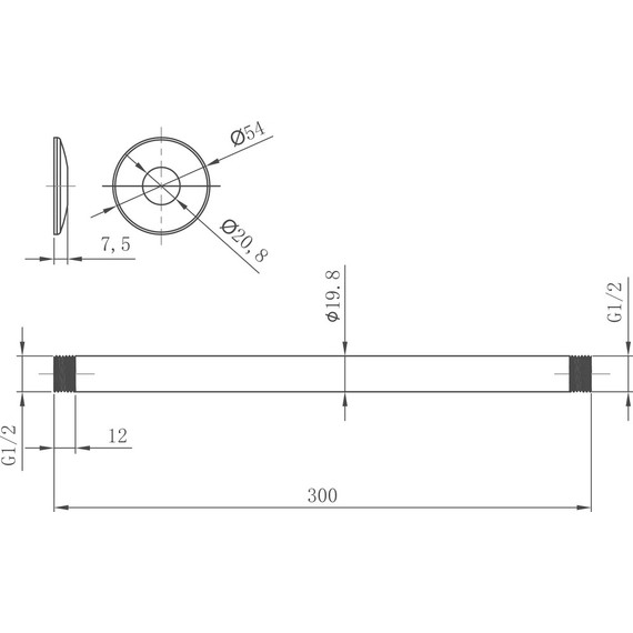 Кронштейн потолочный Lemark 300 мм LM8032C - фото 2