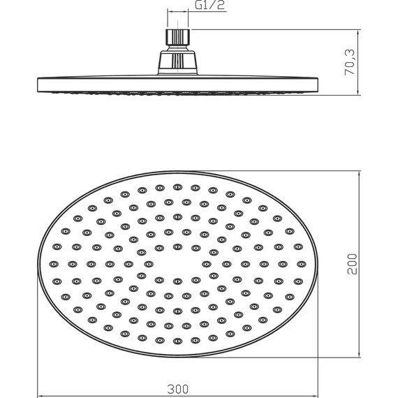 Верхний душ Lemark 300x200 мм LM8037C - фото 2