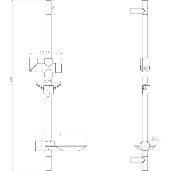 Душевая штанга Lemark 68 см LM8062C - фото, картинка 2 Душевая штанга Lemark 68 см LM8062C - фото 2