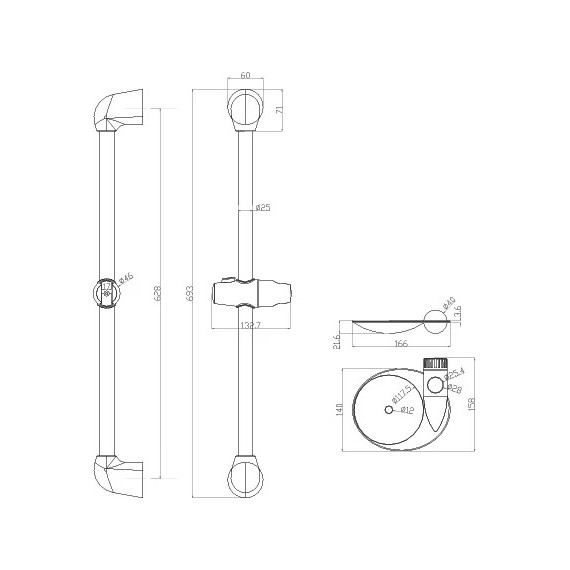 Душевая штанга Lemark 69 см LM8065C - фото 2