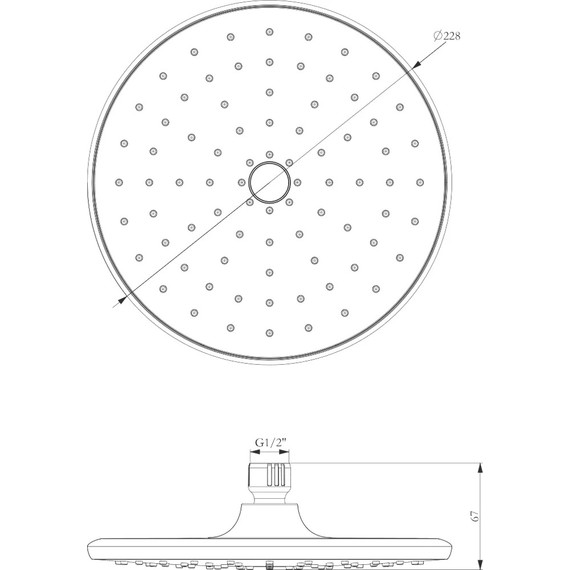 Верхний душ Lemark 228x228 мм LM8130C, хром/белый - фото 2