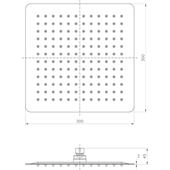 Верхний душ Lemark 300x300 мм LM9488S, полированная сталь - фото 3