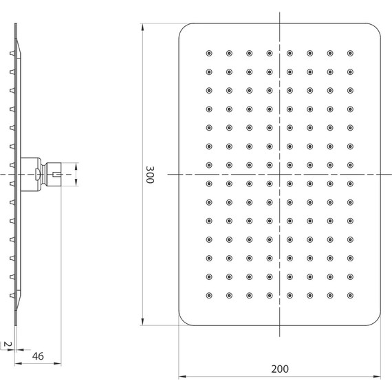 Верхний душ Lemark 300x200 мм LM9490S, полированная сталь - фото 3