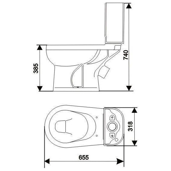 Унитаз-компакт Оскольская керамика Ирида Стандарт с полипропиленовой крышкой 40301110402, Цвет производителя: белый - фото 3