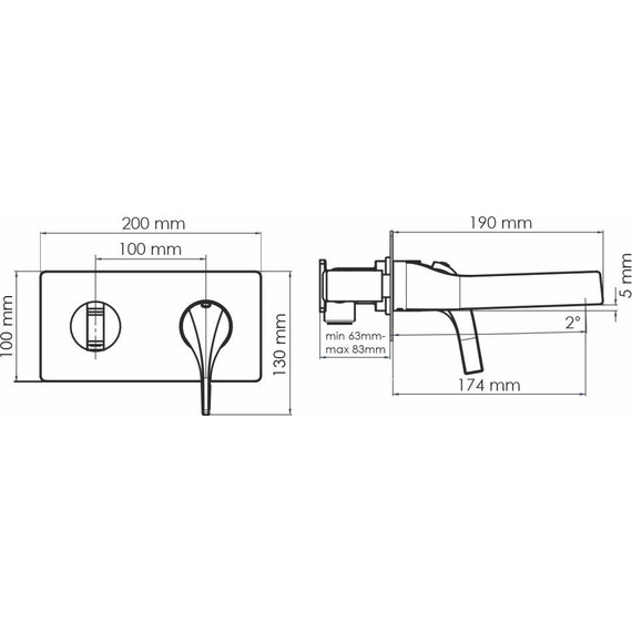 Смеситель для раковины настенный WasserKraft Sauer 7130, золото глянцевое - фото 3