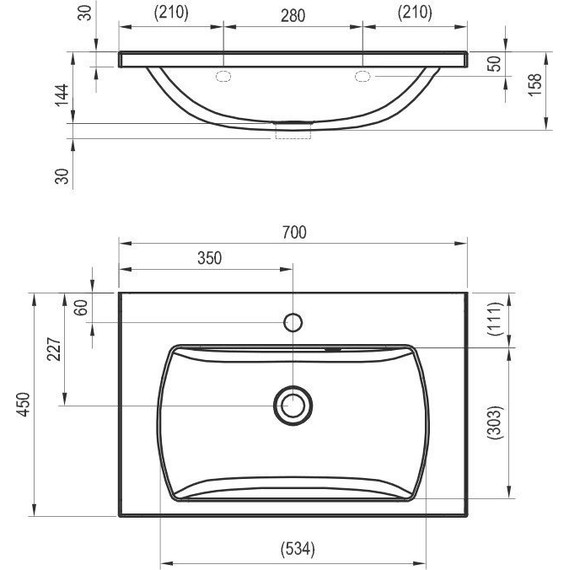 Тумба подвесная с раковиной Ravak Classic II 70 см X000001478, белый - фото 8