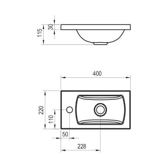 Тумба подвесная с раковиной Ravak Classic II 40 см X000001484 L, белый - фото 4