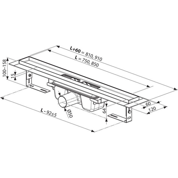 Трап Ravak Runway 850 X01751, Цвет производителя: нержавеющая сталь, Размер трапа: 850 - фото 5