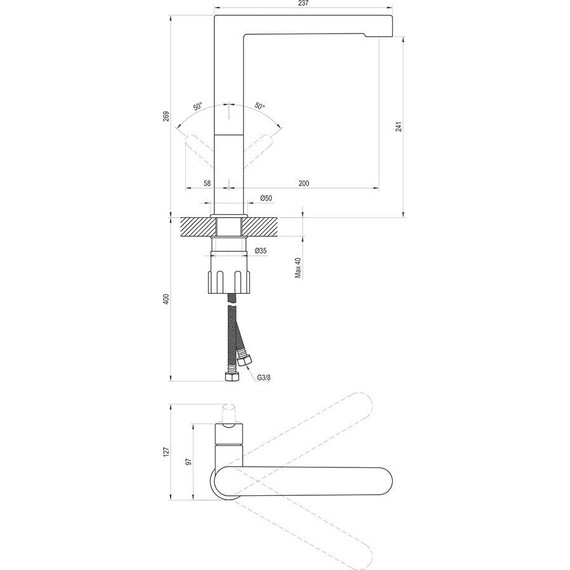 Смеситель для раковины высокий Ravak Puri X070143 - фото 2