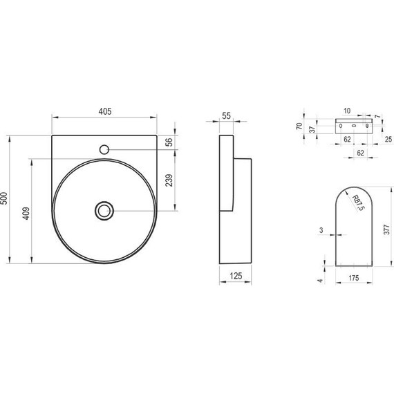 Раковина подвесная Ravak Yard 40 см XJX01240002 - фото, картинка 10 Раковина подвесная Ravak Yard 40 см XJX01240002 - фото 10