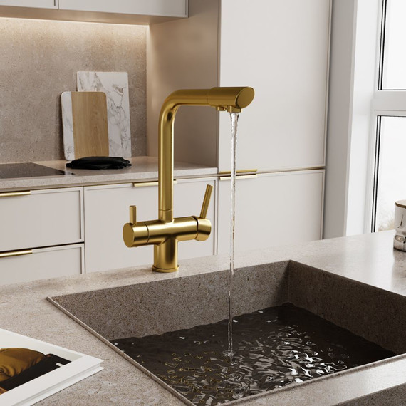 Смеситель для кухни WasserKraft A8387, золото матовое - фото 2