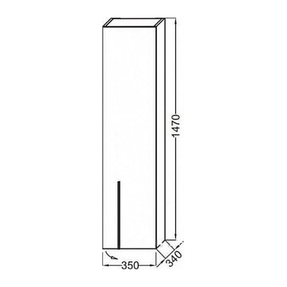 Пенал подвесной Jacob Delafon Nouvelle Vague 35 см R EB3047D-N18, белый глянцевый - фото 2