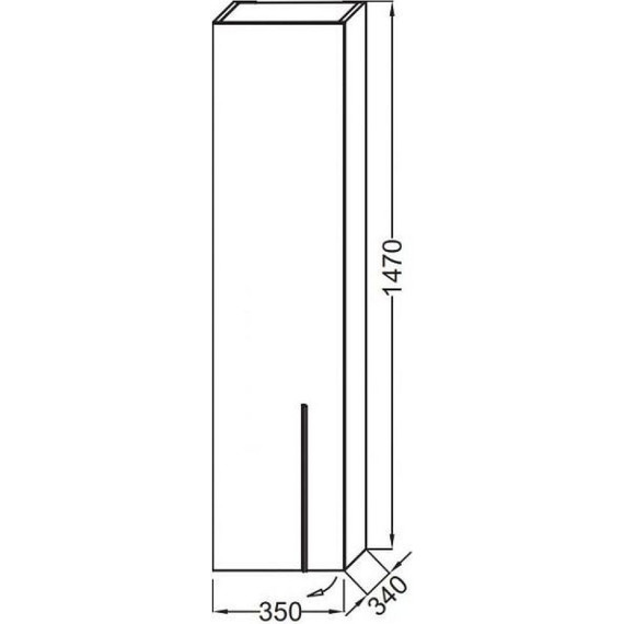 Пенал подвесной Jacob Delafon Nouvelle Vague 35 см L EB3047G-E73, фактурный дуб - фото 2
