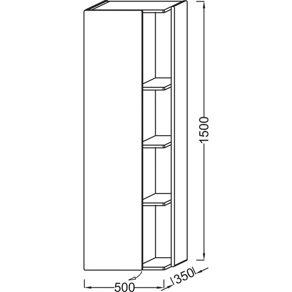 Пенал подвесной Jacob Delafon Terrace 50 см L EB1179G-274, черный глянцевый - фото 2