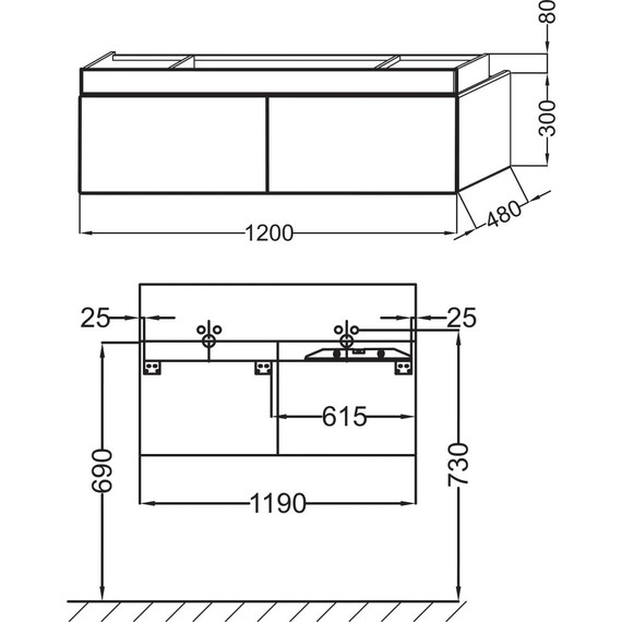 Тумба подвесная с раковиной Jacob Delafon Terrace 120 см EB1188-N23, коричневый - фото 5