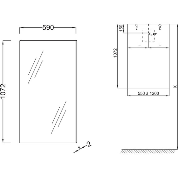 Зеркало Jacob Delafon Struktura 60 см EB1208-NF - фото 3