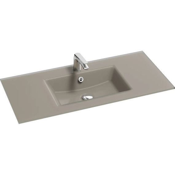 Тумба подвесная с раковиной Jacob Delafon Sherwood 100 см EB1833RU-P13, состаренный дуб (раковина EB1830RU-DE5, цвет базальт матовый) - фото 2