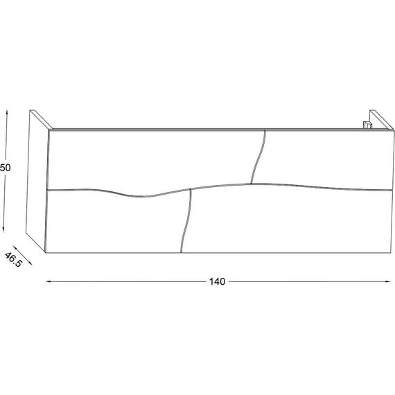 Тумба подвесная с раковиной Jacob Delafon Sherwood 140 см EB1835RU-P6, натуральный дуб (раковина EB1832RU-DE5, цвет базальт матовый) - фото 6