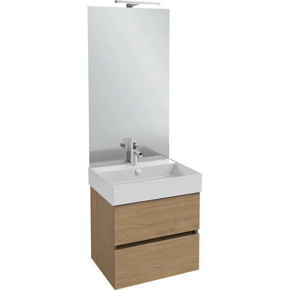 Тумба подвесная с раковиной Jacob Delafon Tolbiac 60 см EB2381-E75, дуб давос натуральный (раковина EXBH112-00) - фото 2