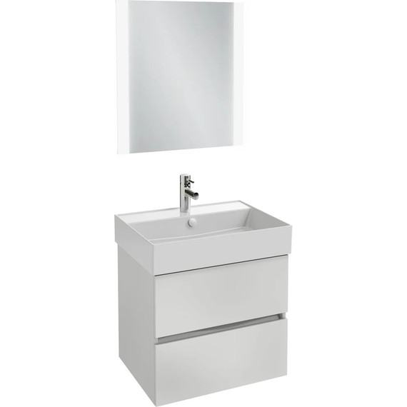 Тумба подвесная с раковиной Jacob Delafon Tolbiac 60 см EB2381-J5, белый глянцевый (раковина EXBH112-00) - фото 2