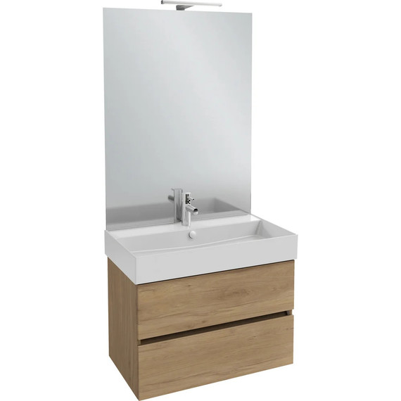 Тумба подвесная с раковиной Jacob Delafon Tolbiac 80 см EB2382-E75, дуб давос натуральный (раковина EXBI112-00) - фото 3