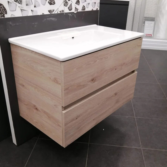 Тумба подвесная с раковиной Jacob Delafon Tolbiac 80 см EB2382-E75, дуб давос натуральный (раковина EXTA112-00) - фото, картинка 2 Тумба подвесная с раковиной Jacob Delafon Tolbiac 80 см EB2382-E75, дуб давос натуральный (раковина EXTA112-00) - фото 2