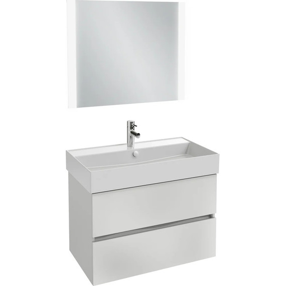 Тумба подвесная с раковиной Jacob Delafon Tolbiac 80 см EB2382-J5, белый глянцевый (раковина EXBI112-00) - фото 2