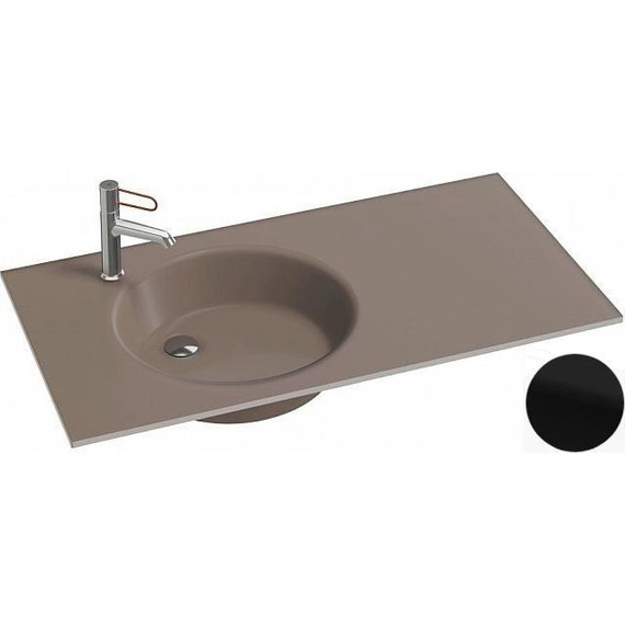 Тумба подвесная с раковиной Jacob Delafon Odeon Rive Gauche 100 см EB2544-R9-N18, белый глянцевый (раковина EB2564-DE2, цвет черный матовый) - фото 2