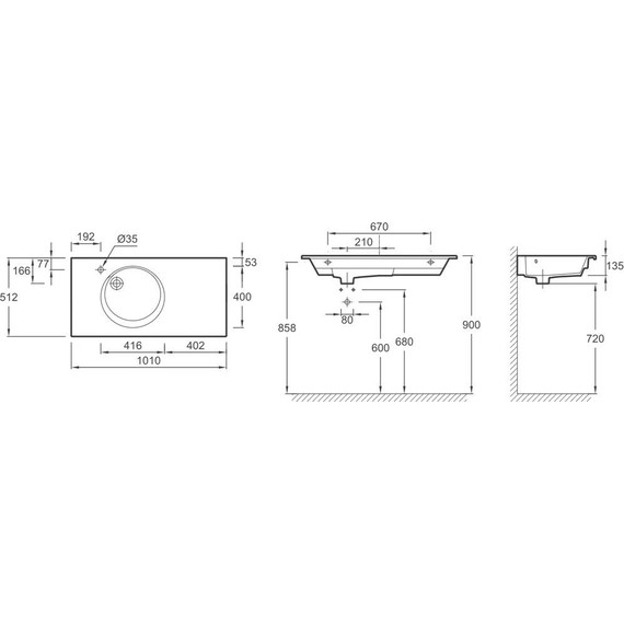 Тумба подвесная с раковиной Jacob Delafon Odeon Rive Gauche 100 см EB2524-R9-E10, квебекский дуб (раковина EXAU112-Z-00, цвет белый) - фото 4