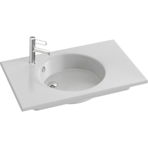 Тумба подвесная с раковиной Jacob Delafon Odeon Rive Gauche 80 см EB2515-R9-E52, дуб табак - фото 2