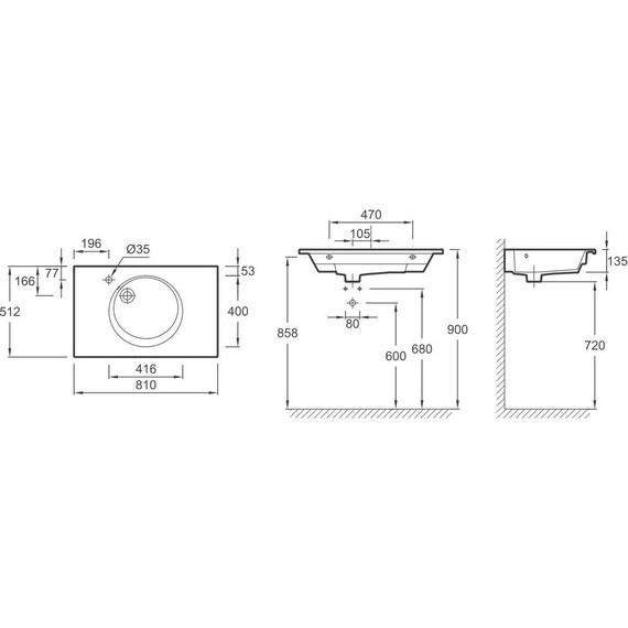 Тумба подвесная с раковиной Jacob Delafon Odeon Rive Gauche 80 см EB2515-R9-E52, дуб табак - фото 4