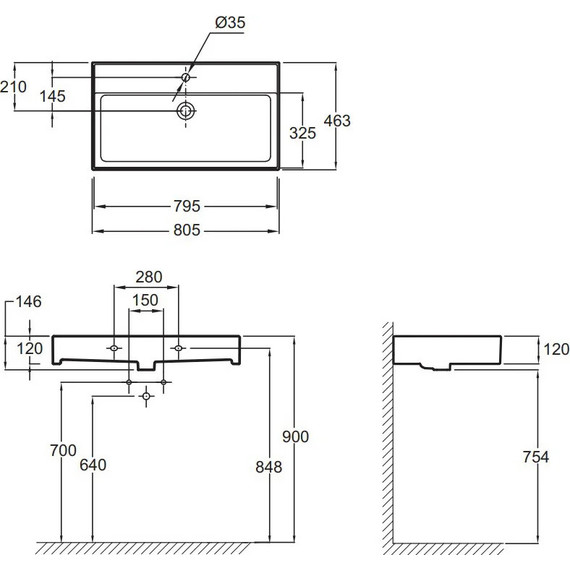 Тумба подвесная с раковиной Jacob Delafon Tolbiac 80 см EB2382-J5, белый глянцевый (раковина EXBI112-00) - фото 4