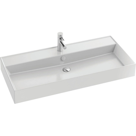 Тумба подвесная с раковиной Jacob Delafon Vivienne 100 см EB1585-N18-S40, белый/серый - фото 3