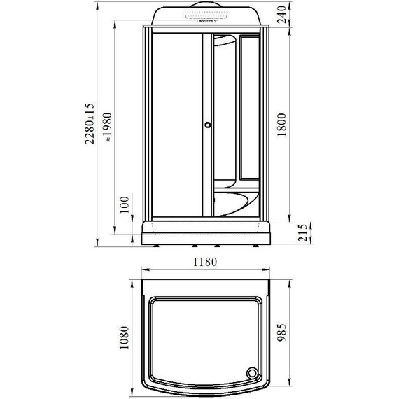 Душевая кабина Радомир Диана 1 118x108 см, белый/прозрачное - фото 8