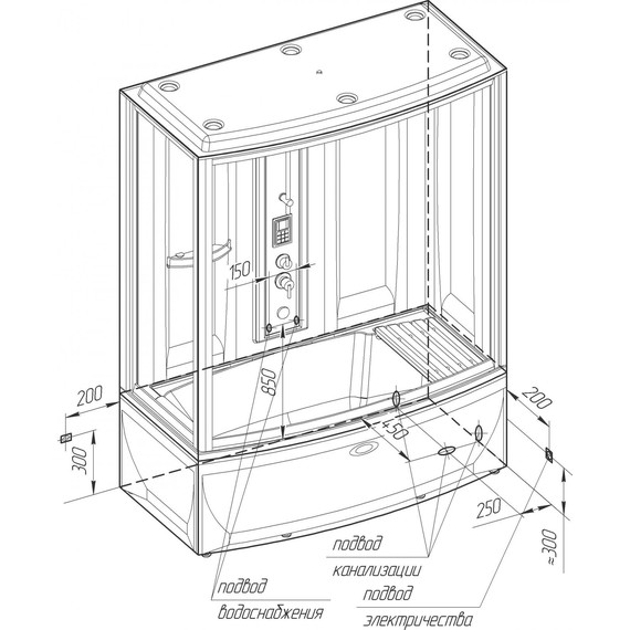 Душевая кабина Радомир Элис 168x85 см L, белый/матовое - фото 3